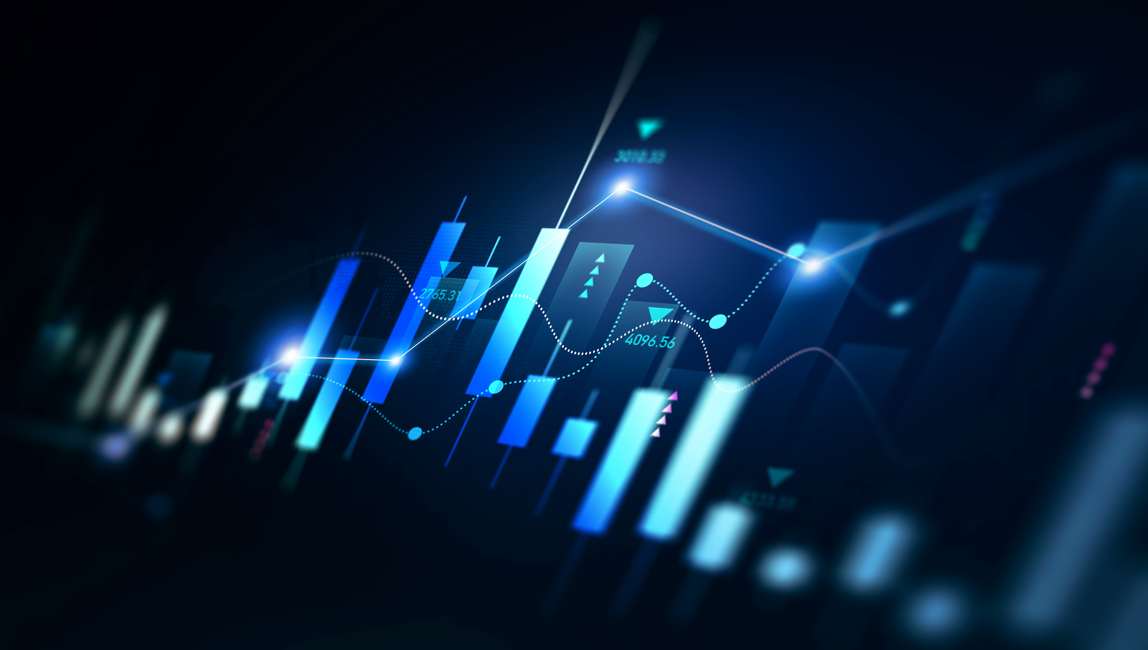 Price graph and indicator. Stock market investment and crypto currency.Stock market investment trading graph growth.Trade business analytics graph and financial chart